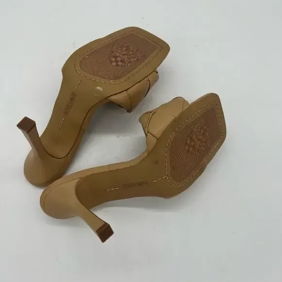 Vince Camuto Brelanie Woven Strap Mule Heels Dulce De Leche Womens Size 6 - Picture 11 of 12